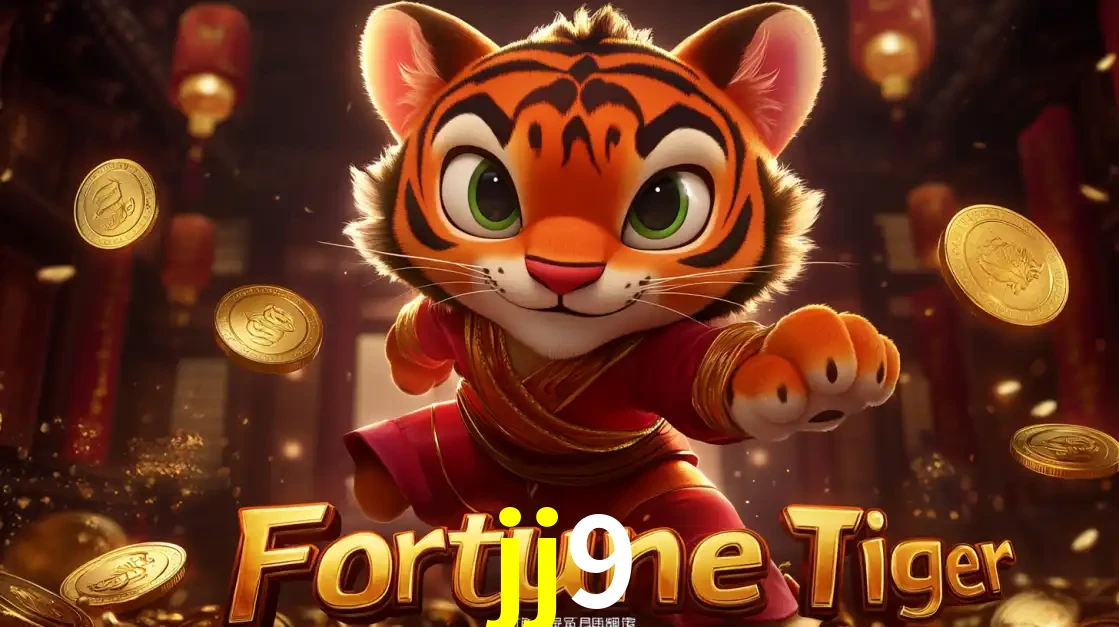 O carismático mascote do jogo de slot Fortune Tiger, um tigre fofo em pose de artes marciais, pronto para trazer sorte e multiplicadores de ganhos no cassino online jj9.